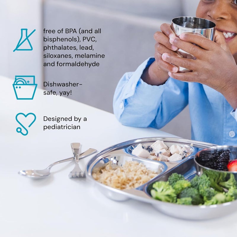 Ahimsa Stainless Steel Kids Utensils Set, Pediatrician Designed, Premium Kids Silverware, Non Toxic, Dishwasher Safe, Big Kid Fork and Spoon - Image 4